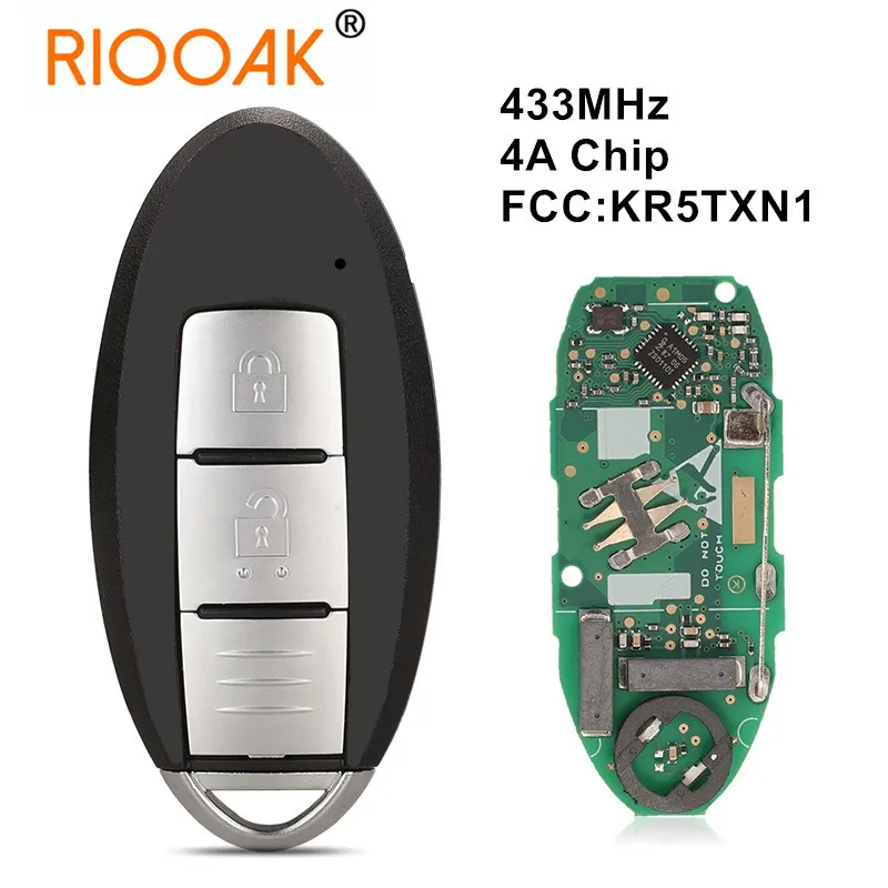 433Mhz 4A Chip Keyless Proximity Smart Car Remote Key Fob 3 Pulsanti Per Nissan Kicks X-Trail 2019 2020