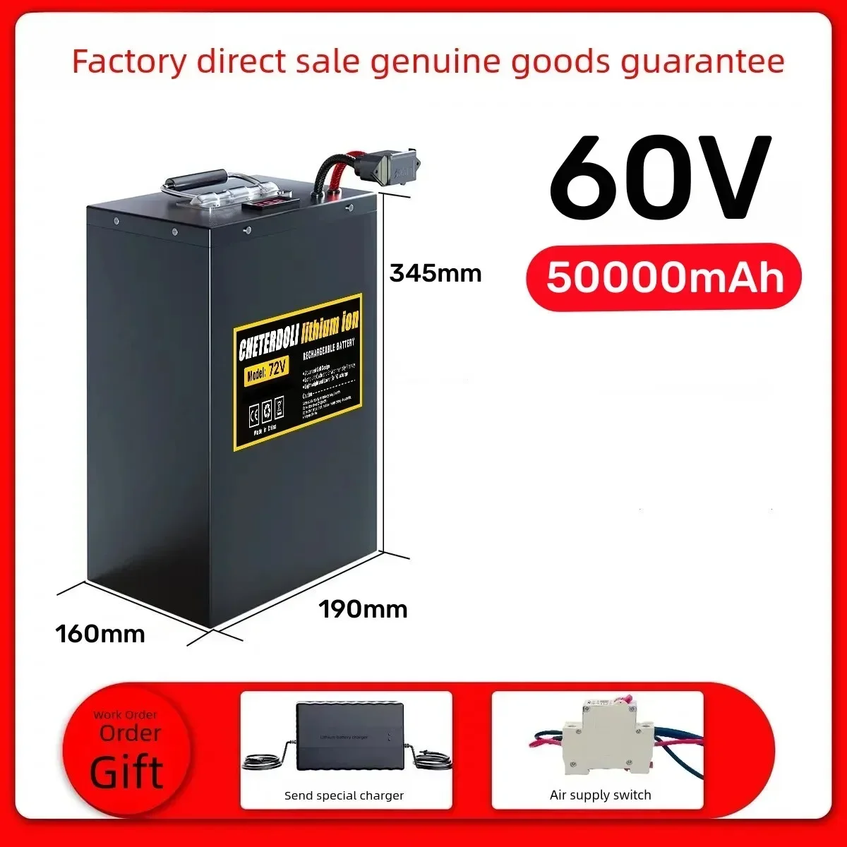 Batterie Al Litio Muslimate 60 V72V 30Ah 40 Ah50Ah Batterie Li Ionen Fuir 1000W 2000W 3000W Motore Elektro Fahrrad Fahrrad Roller