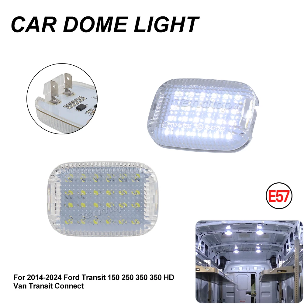 2 Pz Bianco Per 2015-2024 Ford Transit 150 250 350 Van Led Truck Bed Lighting Interni Led Dome Light Cargo Area