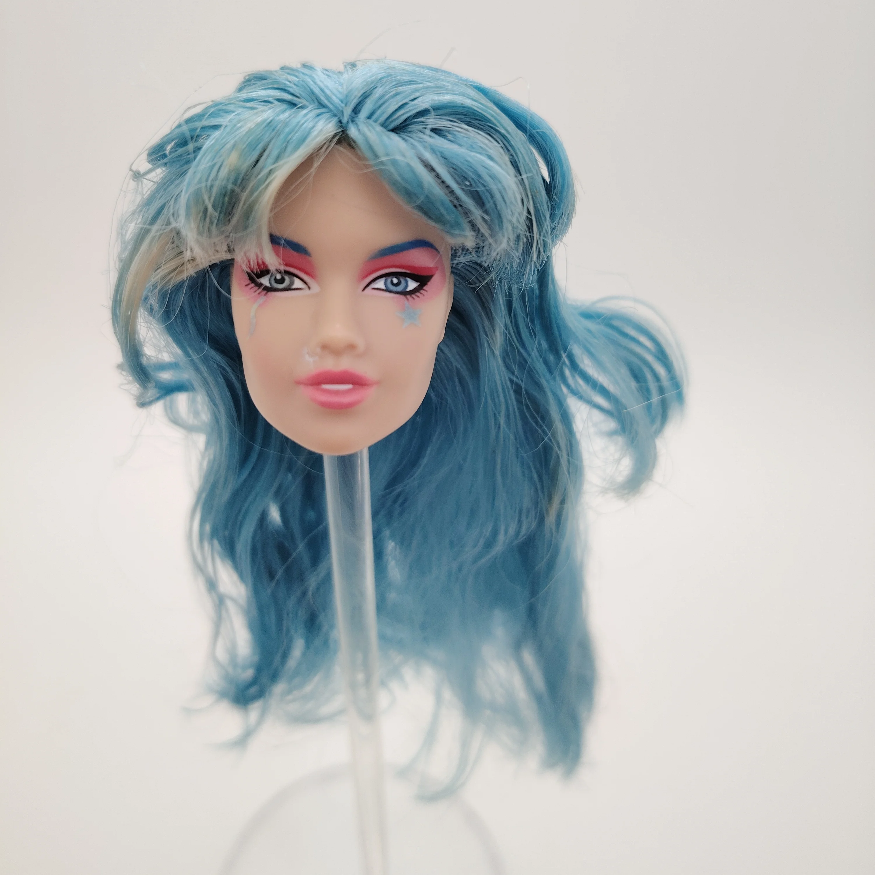 Fashion Royalty Jem E Gli Ologrammi Colore Blu Capelli Kika Yeung Aja Leith 1/6 Scala Integrità Testa Di Bambola Ooak