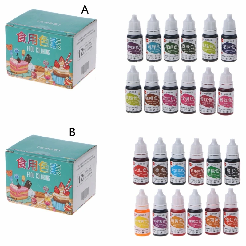 Colorante Alimentare Liquido Vivido Per Torte, Biscotti, Glasse E Altro Ancora 12 Colori Opzionali