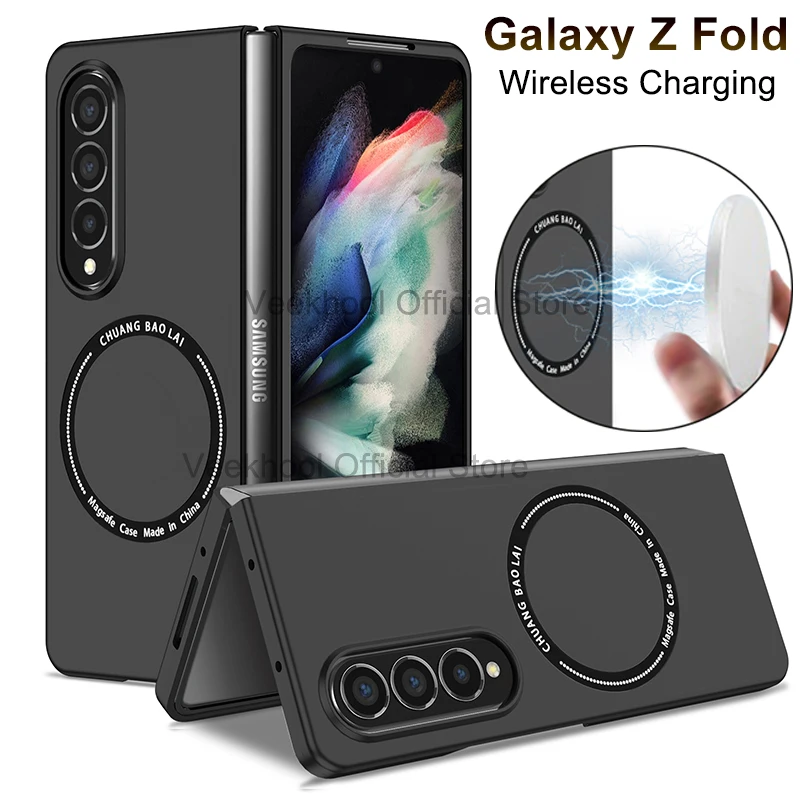 Custodia Per Galaxy Z Fold 5 3 4 2 1 Custodia Magnetica Con Protezione Antigoccia Per Ricarica Wireless Antigraffio Per Z Fold Black Green