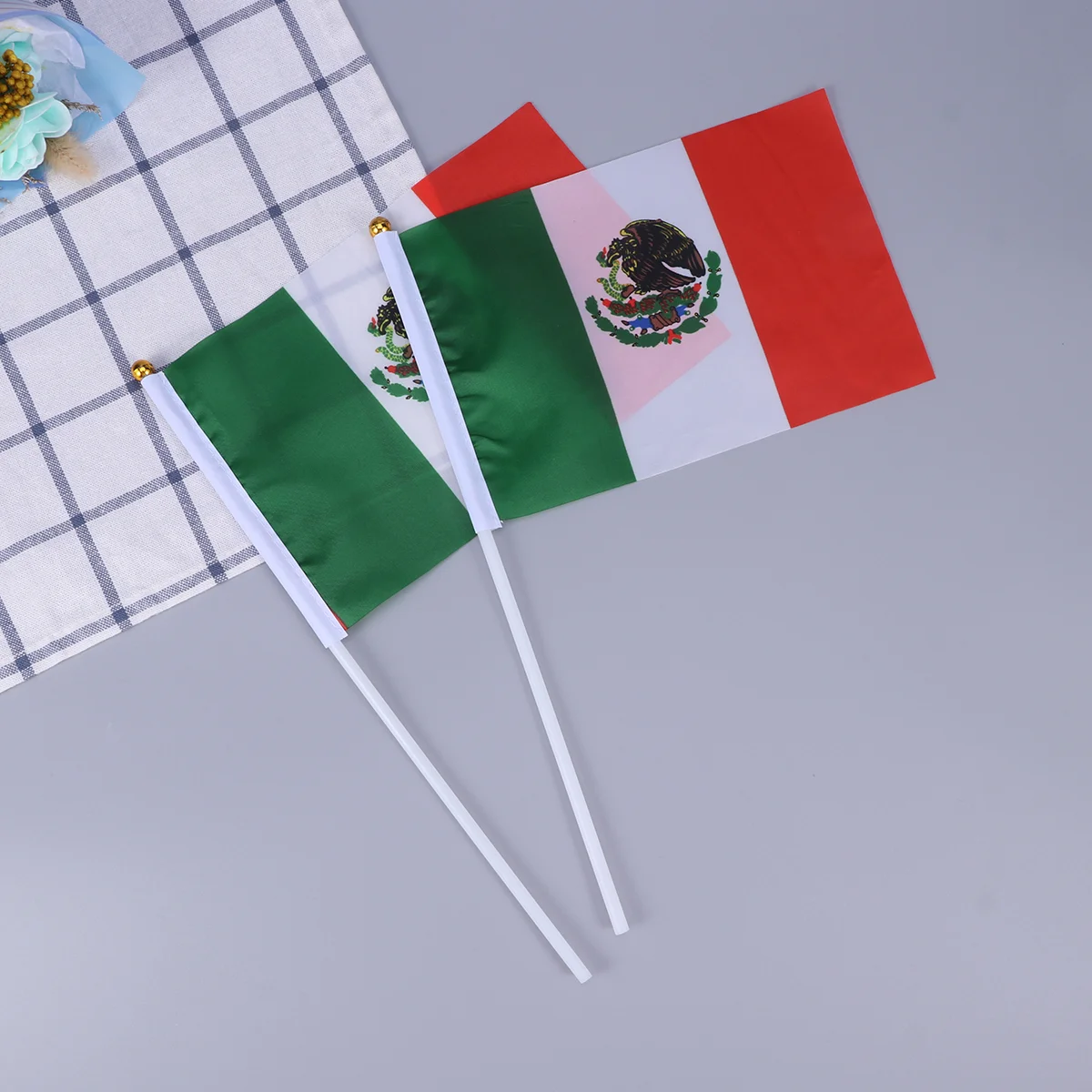 50Pcs Hand Held Small Mexico Flag On Stick International World Country Stick Flags Banner Decorazione Per Feste