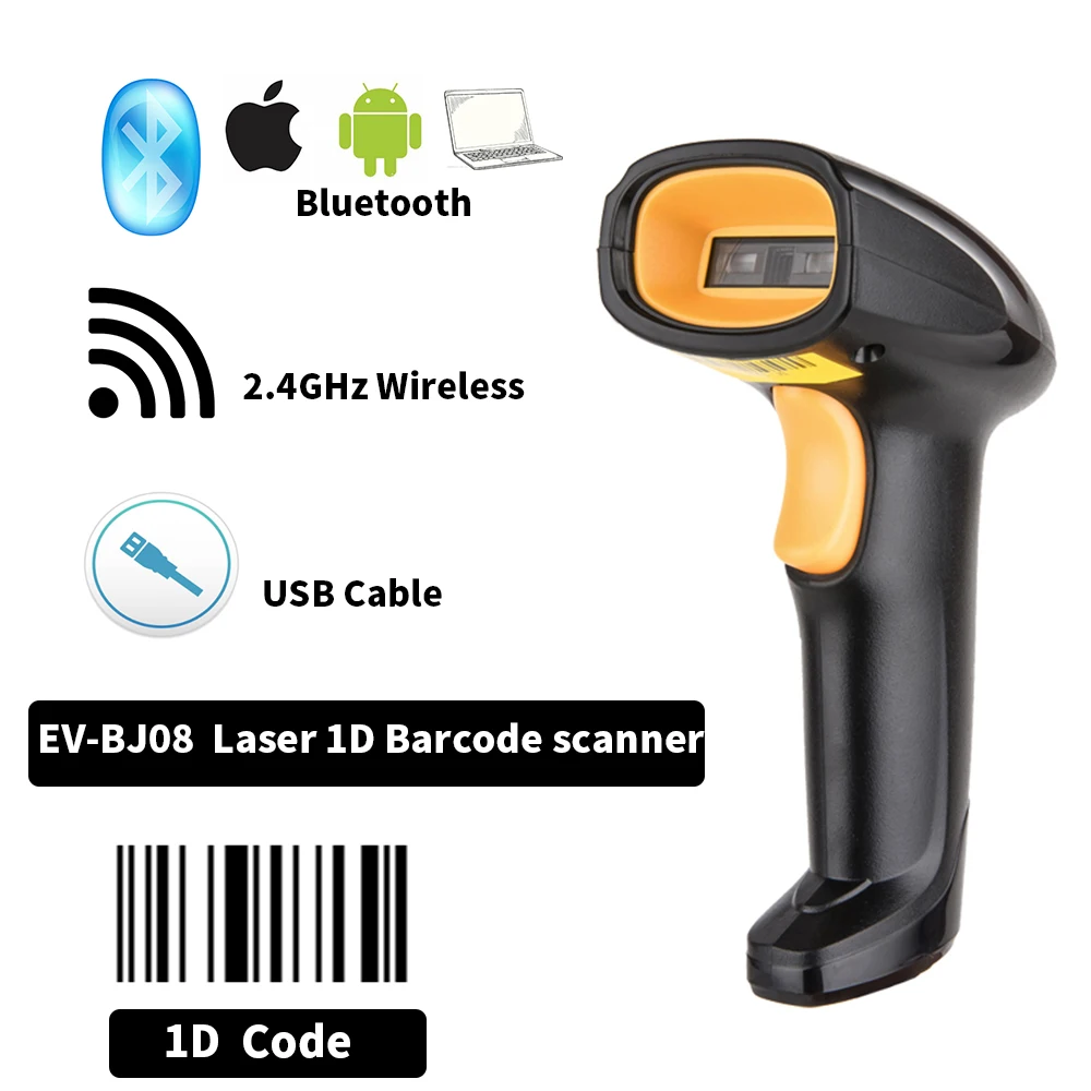 Scanner Di Codici A Barre Bluetooth Più Economico Lettore Di Codici Bluetooth 1D Interfaccia Usb Scanner Di Codici Qr Pistola Per Scansione Di Codici 