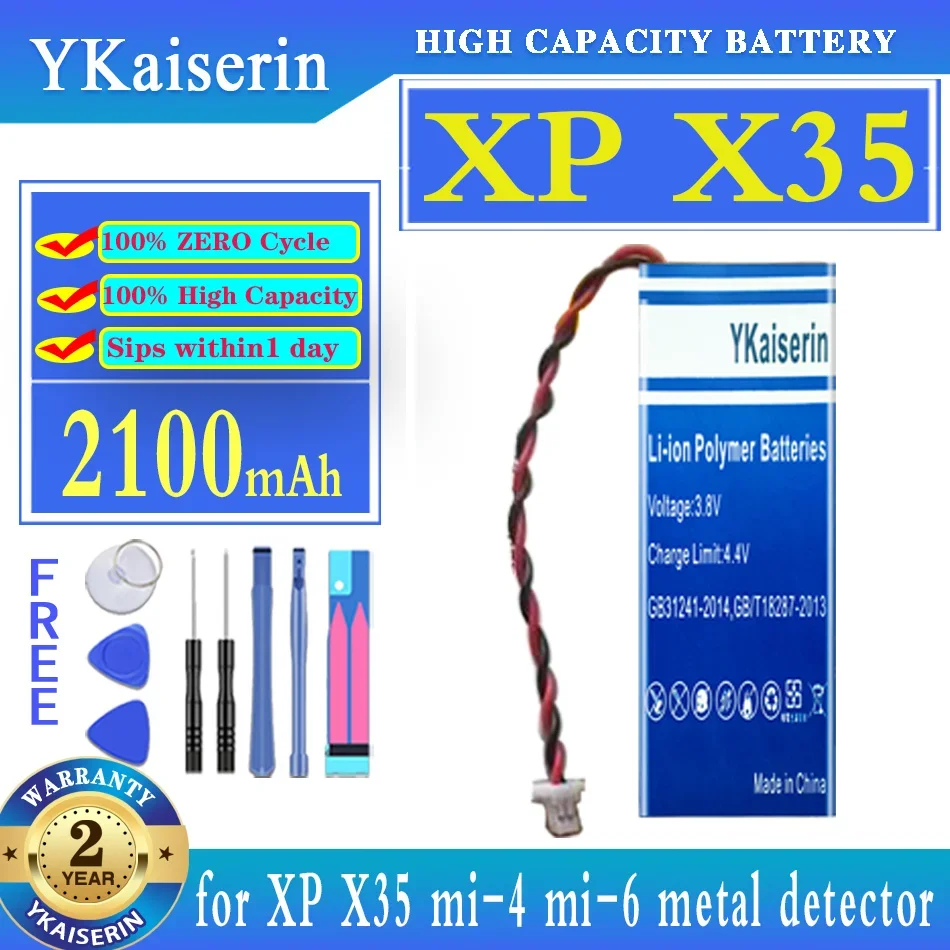 Batteria Ykaiserin 2100Mah Per Metal Detector Xp X35 Mi-4 Mi-6