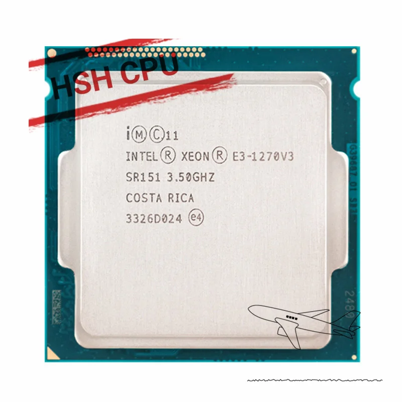 Intel Xeon E3-1270 V3 E3 1270 V3 E3 1270V3 3.5 Ghz Usato Processore Cpu Quad-Core A Otto Thread L2 = 1M L3 = 8M 80W Lga 1150
