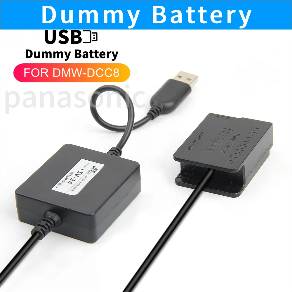 Adattatore Di Alimentazione Dmw-Dcc8 Batteria Fittizia Usb Per Panasonic Dc Fz1000M2 Fz10002 Fz1000 Ii G90 G91G95 G99