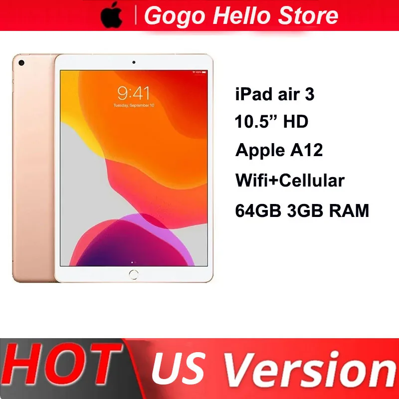 Apple Ipad Air 2019 10.5 ''Ipad Air 3A Generazione Wifi 64128Gb 3Gb Ram A12 Tablet Bionico Sblocco Delle Impronte Digitali Ipad Usato Originale