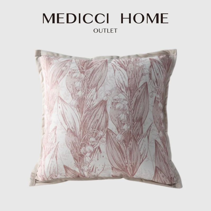 Medicci Home French Retro Campanula Fodera Per Cuscino Con Stampa Floreale Federa Per Cuscino In Stile Shabby Chic In Cotone Di Lusso Leggero 45X45Cm