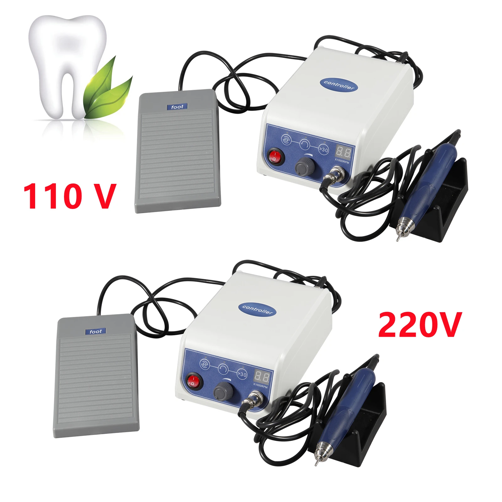 110-220V Dental Lab Marathon Micromotore Elettrico Brushless Machine Unit Con 50000Rpm Manipolo Set Attrezzatura Dentale Portatile