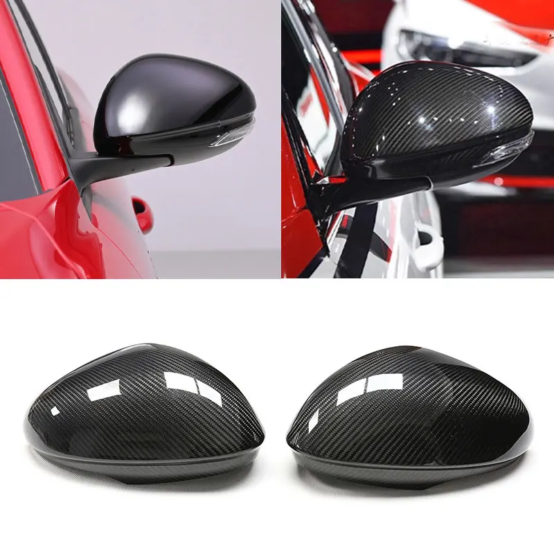 Per Alfa Romeo Giulia, Stelvio Dry Real Carbon Fiber Esterno Pasting Specchietto Retrovisore Alloggiamento Decorazione Esterna Automobilistica
