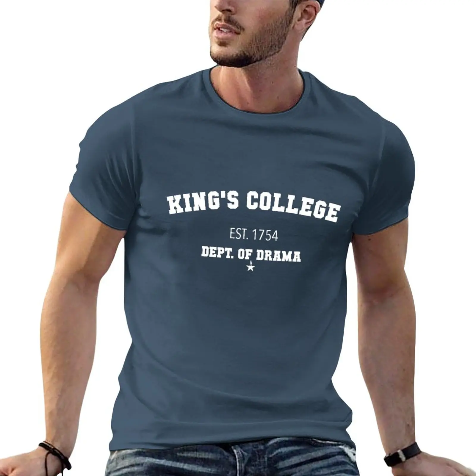 Hamilton Kings College Design T-Shirt Camicetta Top Taglie Forti T Shirt Uomo