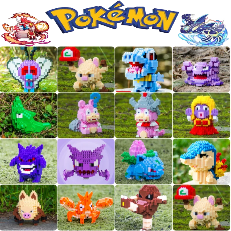 Pokemon New 95 Style Blocks Piccoli Blocchi Picachu Cartoon Animal Model Education Charizard Game Graphics Toys For Girls