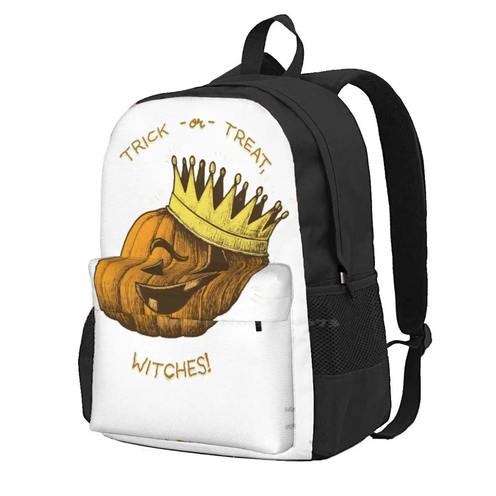 Little Pumpkin King Nuovi Arrivi Borse Unisex Borsa Per Studenti Zaino Jack O Lantern Pumpkin King Witch Halloween Crown Spooky