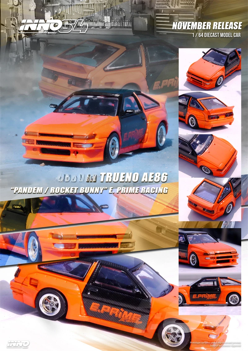 Inno 1:64 Trueno Ae86 Pandem / Rocket Bunny Orange Diecast Model Car