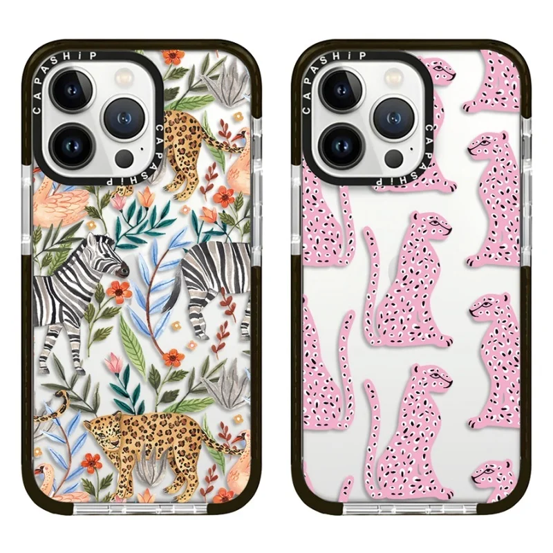 Pink Leopard Money Leopard Zebra Plant Case Per Iphone 15 14 13 12 11 Pro X Xs Xr Max 7 8 Plus Se Cover Posteriore Antiurto In Tpu Morbido