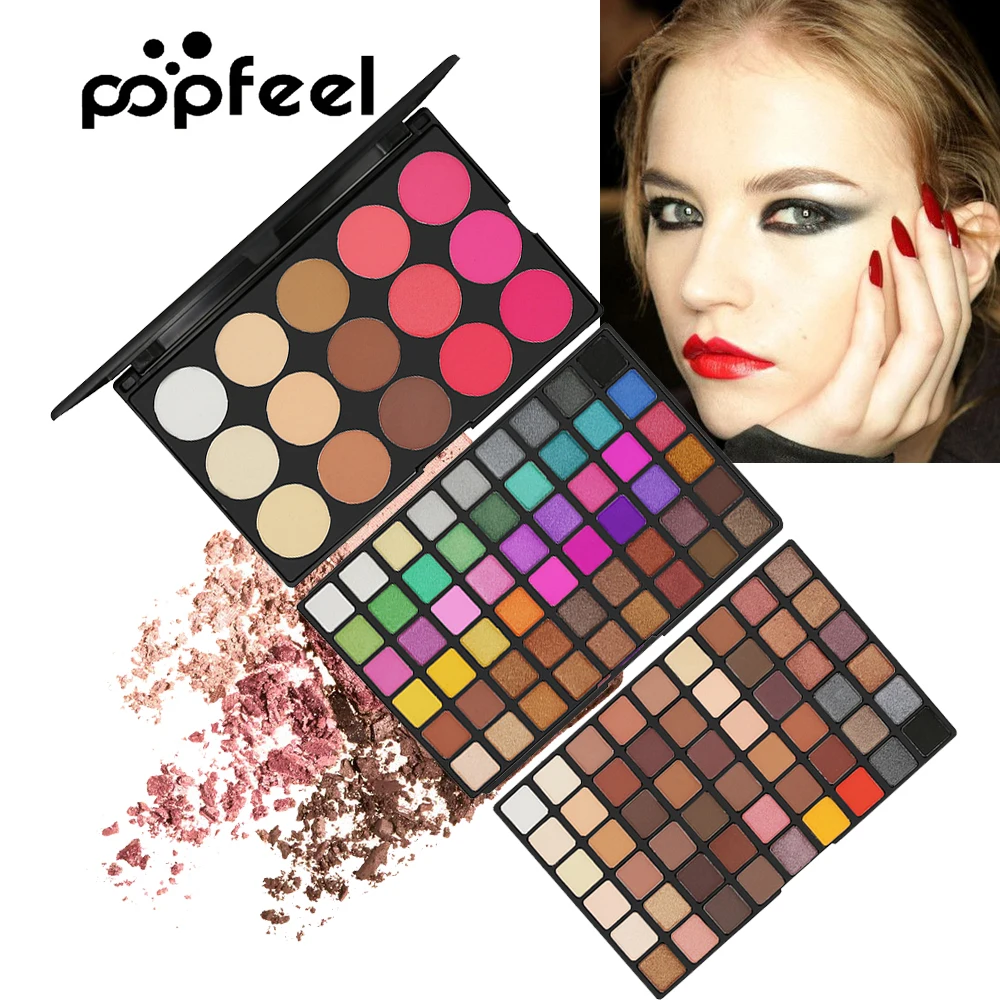 Popfeel Marca 123 Colori Ombretto Perlescente Opaco Ombretto Blush Foundation Ombretto Trucco Pan Trucco