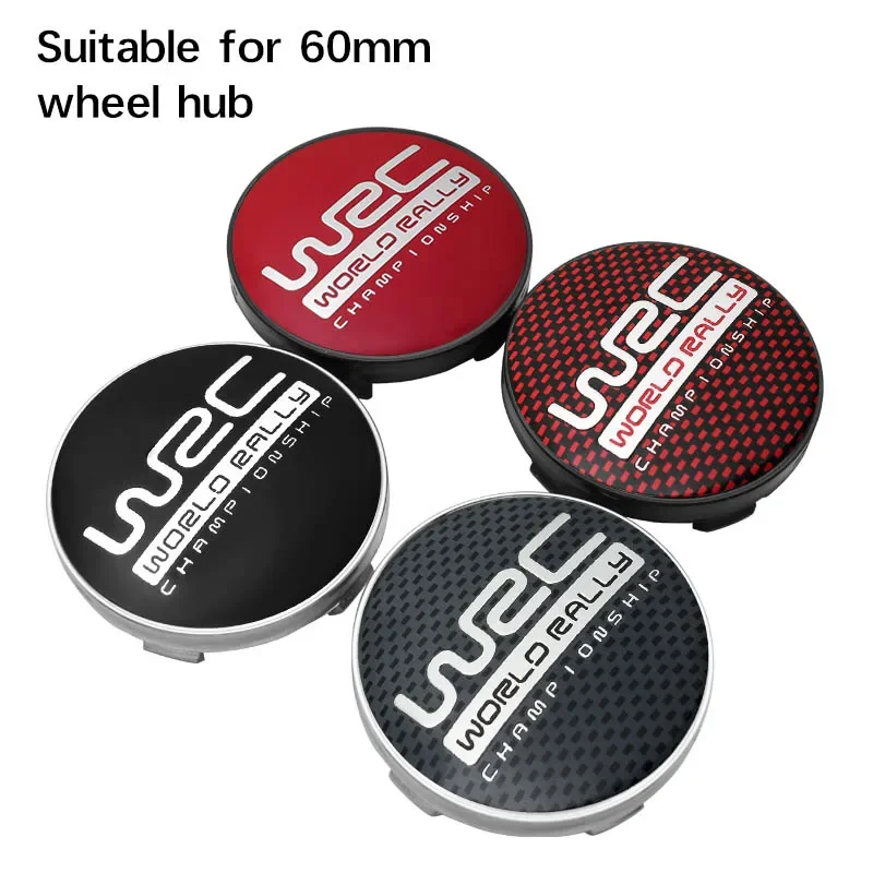 4Pcs 56 + 60Mm Wrc World Rally Championship Emblem Badge Car Wheel Hub Center Caps Adesivi Per Cerchioni Accessori Per Lo Styling Automatico