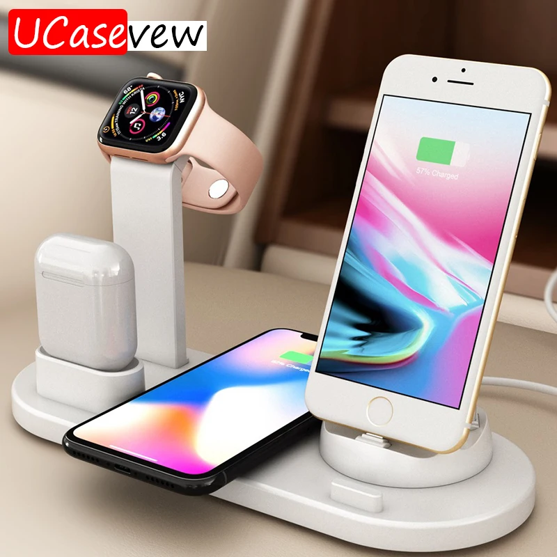 Supporto Per Caricabatterie Wireless Multifunzione Per Iphone Samsung Phone Usb Micro Tipo-C Stazione Base Di Ricarica Per Iwatch 5 4 3 2 Ipod Pro