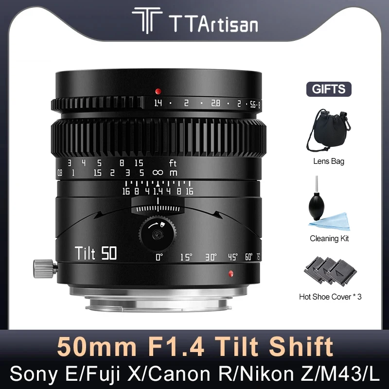 Ttartisan 50Mm F1.4 Obiettivo Per Fotocamera Con Cambio Inclinabile Full Frame Per Panasonic Sigma Fp Leica L Nikon Z Fuji Xf Xt30 Canon Rf Sony E M43