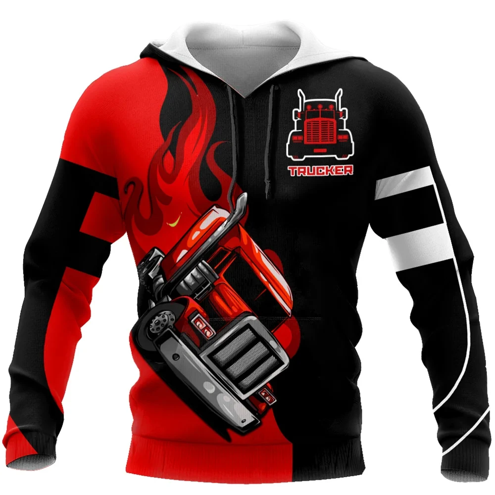 Msieeso Brand Hoodie Truck Driver 3D All Over Printed Mens Felpe Con Cappuccio E Felpa Fashion Unisex Zipper Hoodie Abbigliamento Sportivo Casual