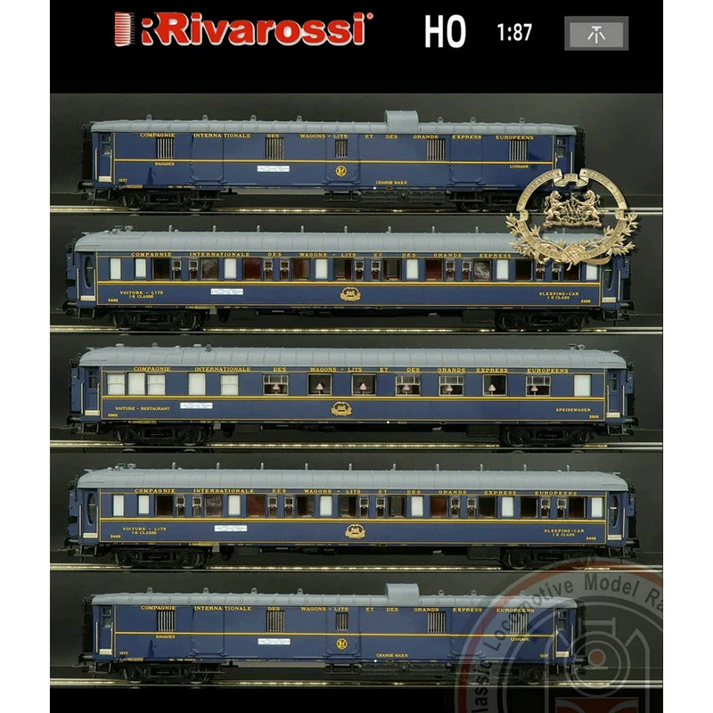 Rivarossi Ho Tipo Treno Modello 1/87 Hr4384 Orient Express Autovettura Con Luci Modello Di Treno A Cinque Sezioni