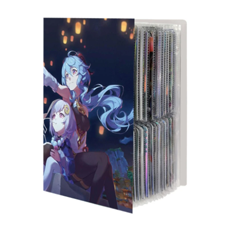 Genshin Impact Lumine Morax Beelzebul Cards Album 240Pcs Cards Book Anime Map Letter Holder Binder Notebook Collection Folder