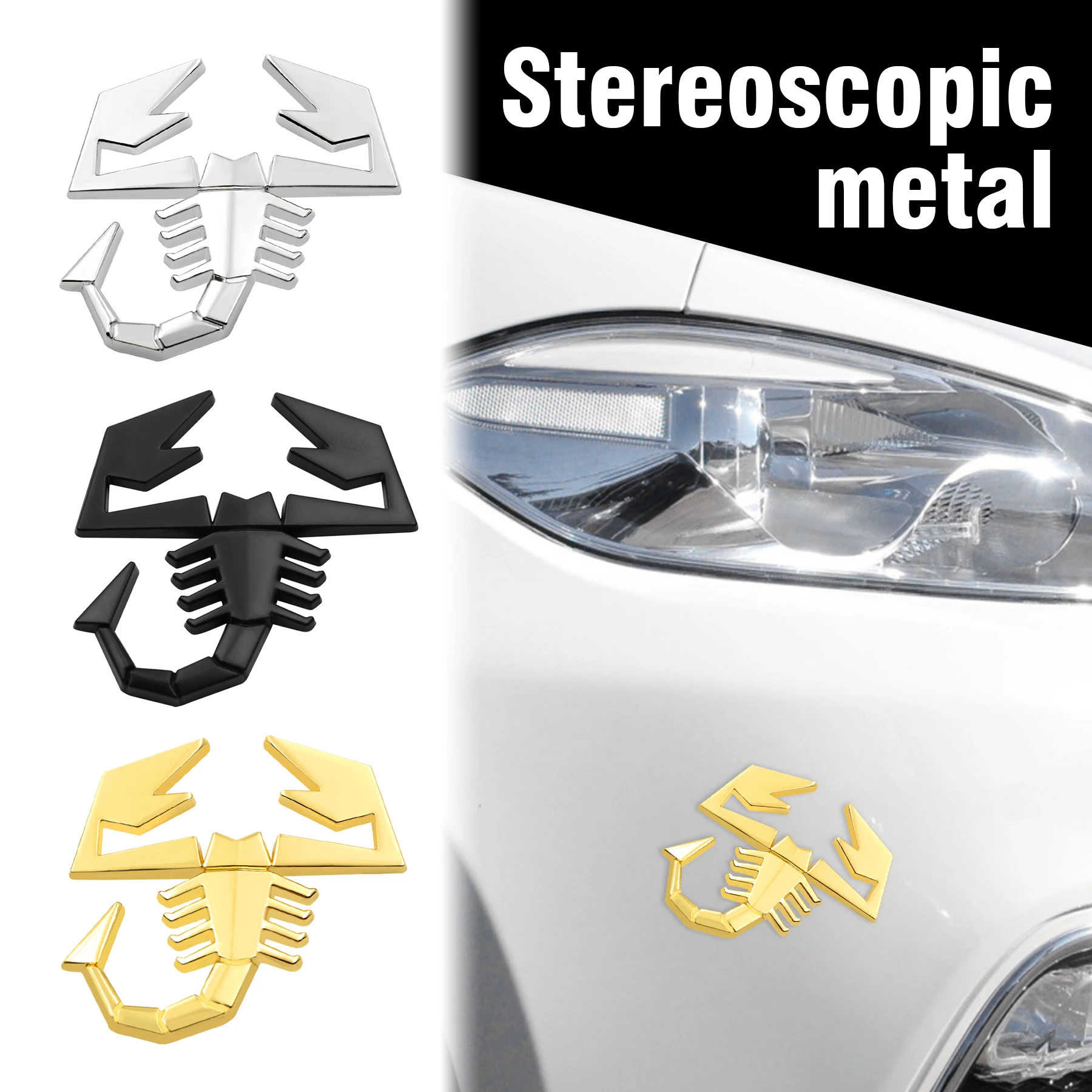 Nuovo 3D Car Metal Scorpion Badge Emblem Decal Car Sticker Styling Per Abarth Fiat Abarth Punto 124/125/125/595 Accessori Auto