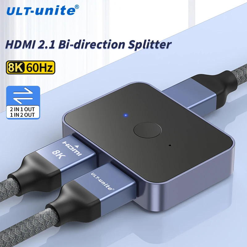 Hdmi 2.1 Switcher 8 K60Hz 4 K120Hz 2 In 1 Out Per Tv Xiaomi Xbox Seriesx Ps5 Hdmi Cable Monitor 1080P 1 In 2 Out Hdmi 2 1 Splitter