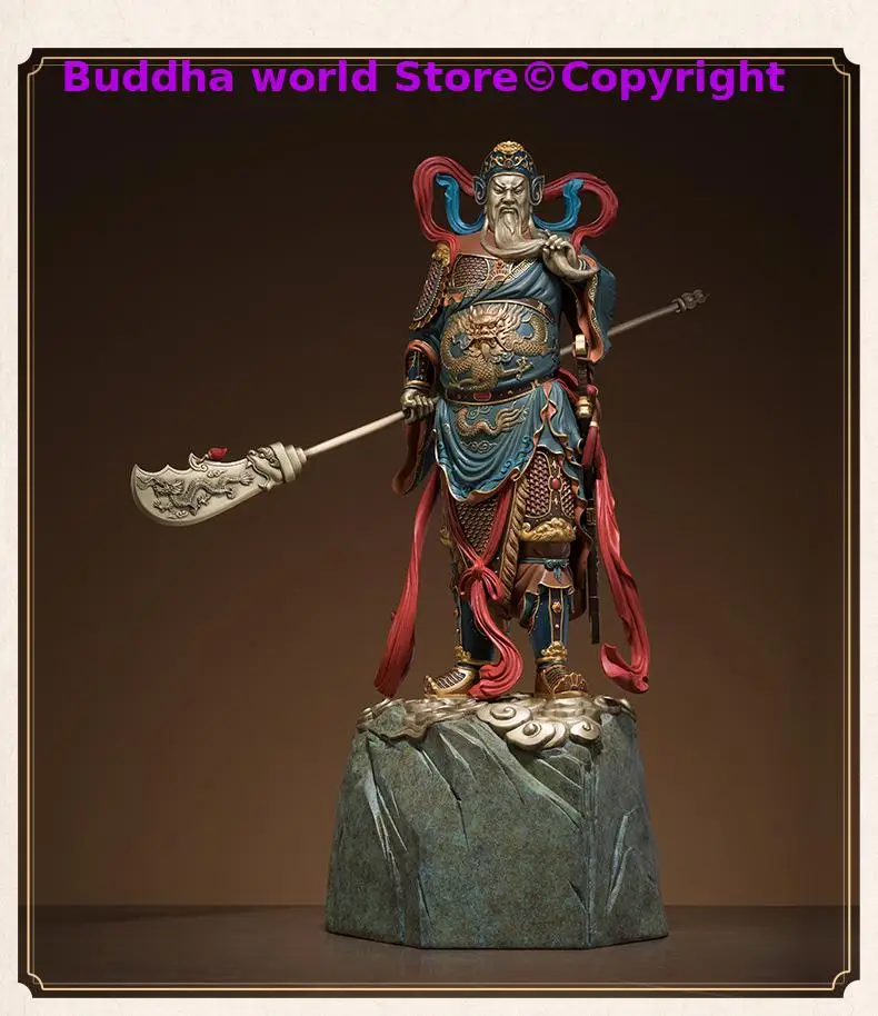 Grande Sud-Est Asiatico Buddha Di Alta Qualità Home Store Company Shrine Buona Fortuna God Of Wealth Guan Gong Color Copper Statue