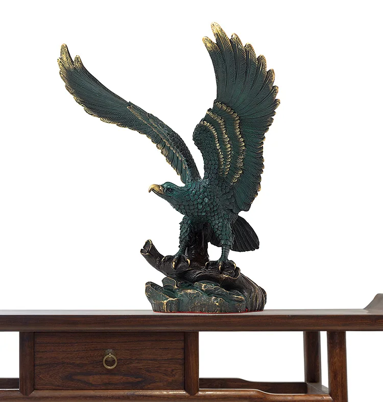 2023 Home Shop Company Business Success Good Luck Feng Shui Statue Brass Bronze Lightning Arabian Eagle Hawk Bird Ornament