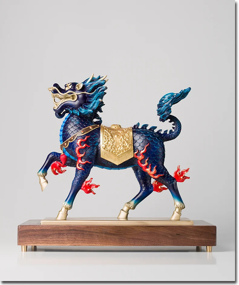 Collezione In Edizione Limitata Kylin Unicorn Dragon Color Brass Art Home Lounge Office Company Top Cool Good Luck Talisman Large