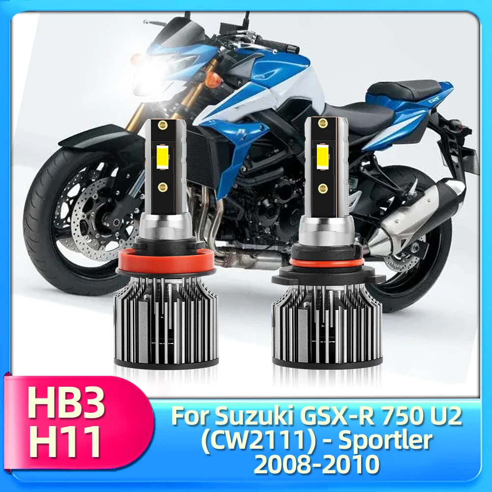 Faro Principale Hb3 H11 Moto 7500Lm/Lampadina Moto High Low Beam 12V Per Suzuki Gsx-R 750 U2 (Cw2111) - Sportler 2008 2009 2010