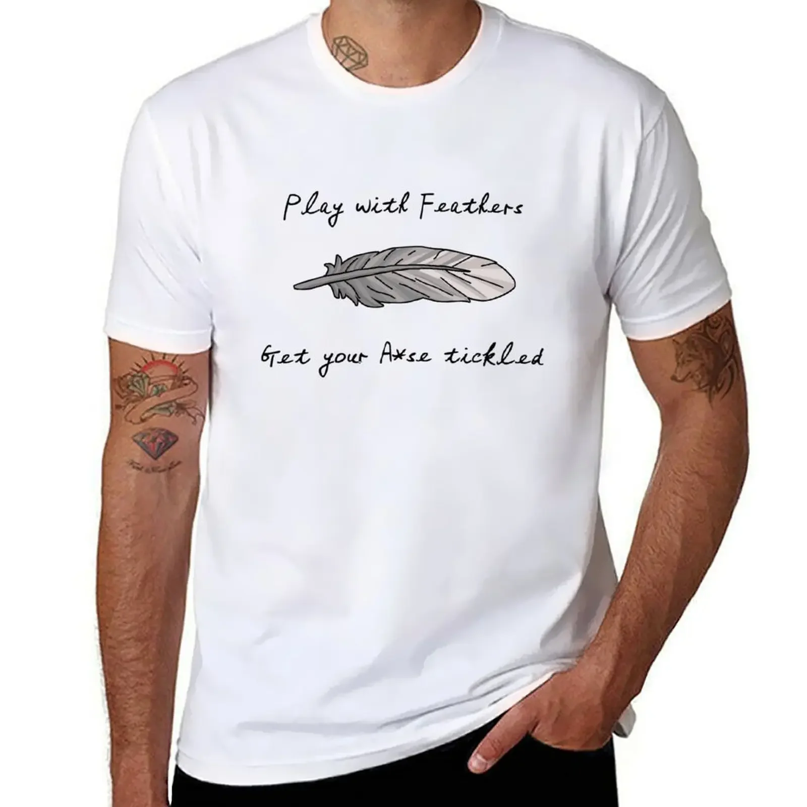 Feathers Max E Paddy T-Shirt Magliette Grafiche Magliette Carine Taglie Forti Magliette Nere Semplici Da Uomo