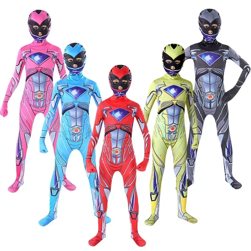 Bambini Spandex Stampato Cosplay Body Suit Power Ranger Costumi Costume Di Halloween Costume Cosplay Anime