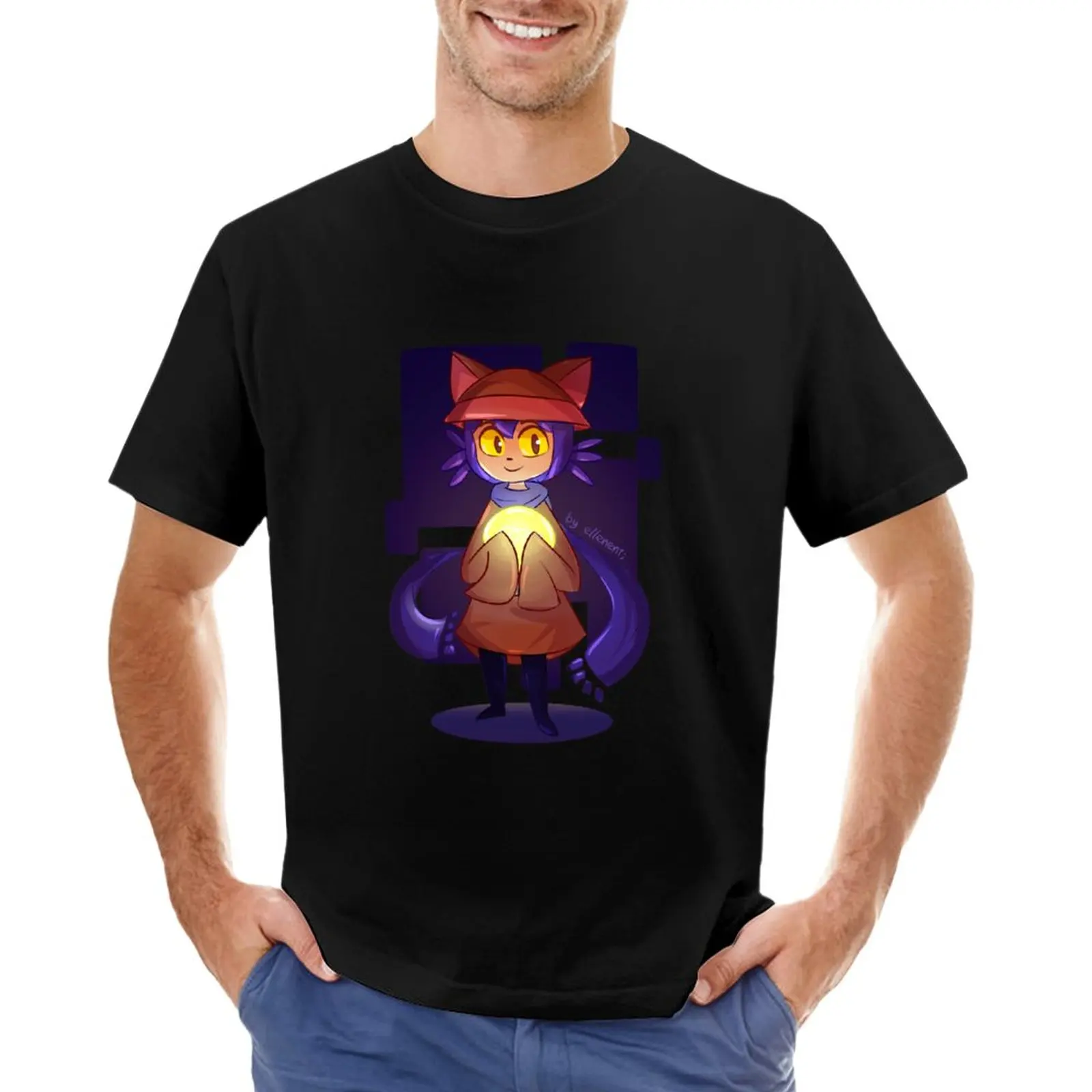 Niko! - Oneshot T-Shirt Quick-Drying T-Shirt Cat Shirts Vintage Clothes Tee Shirt Slim Fit T Shirts For Men