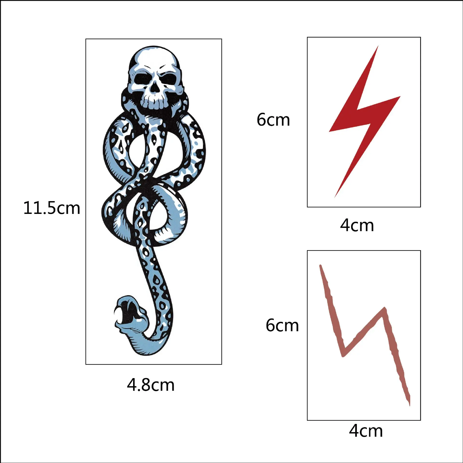 Harry Potter Adesivi Per Tatuaggi Giocattolo Periferico Death Eater Skull Snake Head Voldemort Stickers Harry Potter Cosplay Puntelli Holy