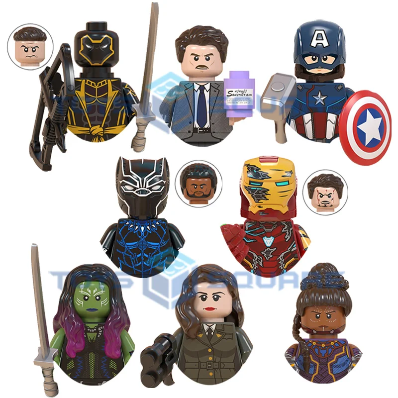 L'Agente Captain America Iron Jenny Carter Stark Man Hawkeye Black Shuri Panther Gamora Model Blocks Moc Bricks Set Toys Wm6068