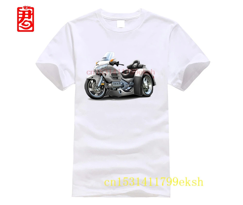 Goldwing White Trike Black T-Shirt 2024 Maglietta Corta Da Uomo In Tessuto Per Uomo Nuovo Grado Speciale