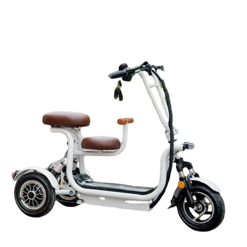 Mini Triciclo Elettrico 400W 48V Triciclo Elettrico Con Seggiolino Per Bambini 3 Ruote Pieghevole Scooter Elettrico Bici