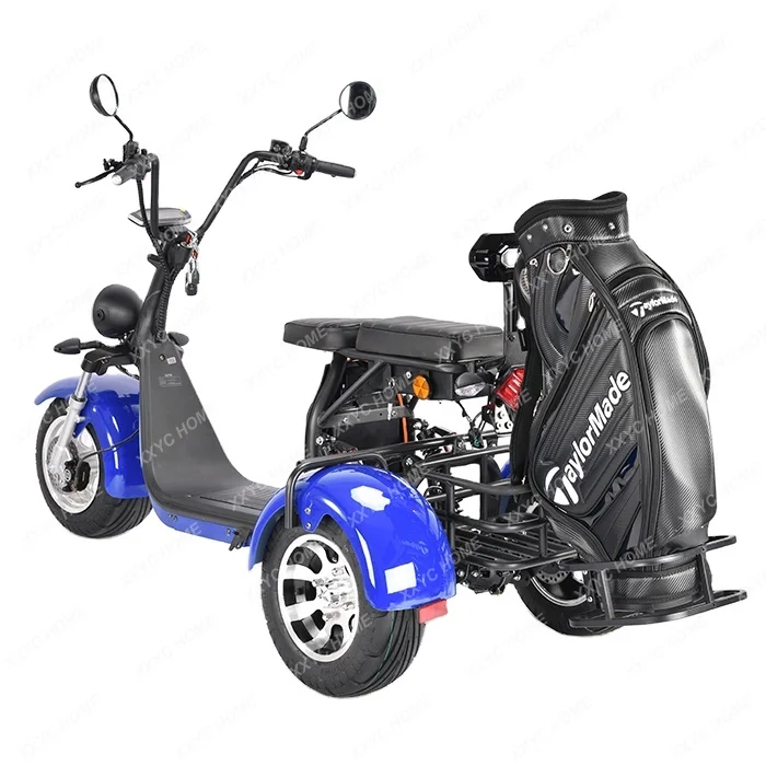 Scooter Elettrico 3 Ruote Golf Club Course Fat Tire Safe Sport Type Trike Citycoco Model Golf Triciclo