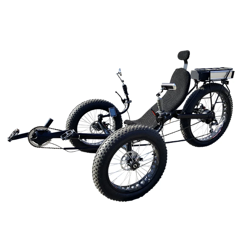 Pedale Elettrico Per Sport All'Aria Aperta A Tre Ruote Assist 500W Fat Tire Recumbent Trike