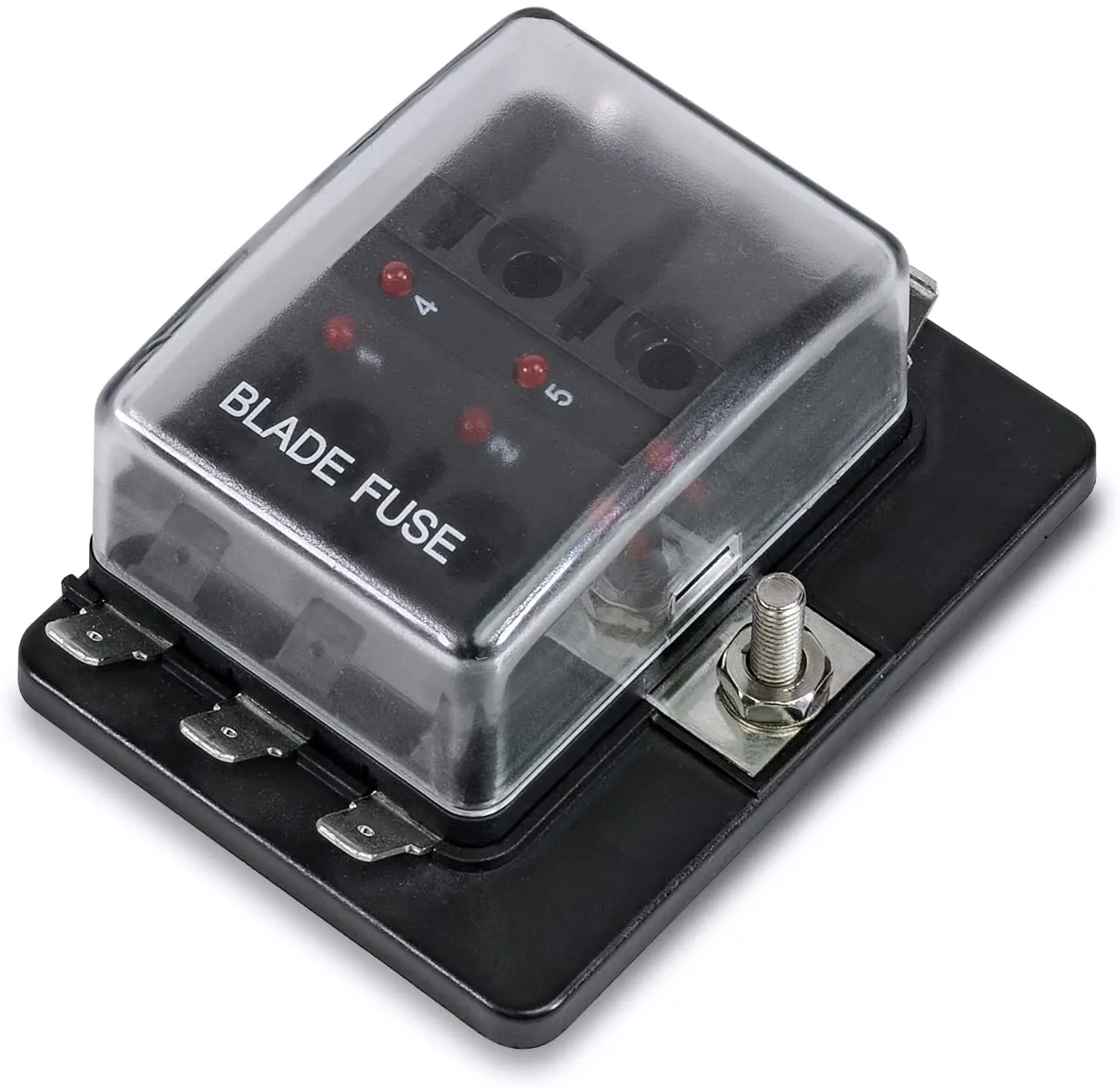 Jtron 6 Way/10 Via Lama Fuse Box Holder Con Spia Led Per Auto Barca Marine Trike 12V 24V Taglia M