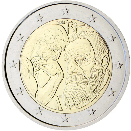 La Moneta Commemorativa Della Francia Rodin È Morta Nel 2017 2 Euro Unc Nuovo Di Zecca