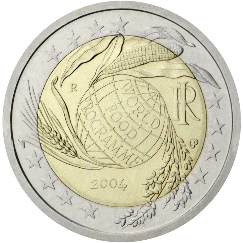 Moneta Commemorativa Italia 2004 50 ° Anniversario Del Programma Alimentare Mondiale 2 Euro Unc
