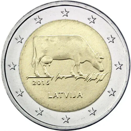 Lettonia 2016 Moneta Commemorativa Dairy 2 Euro Unc Nuovo Di Zecca