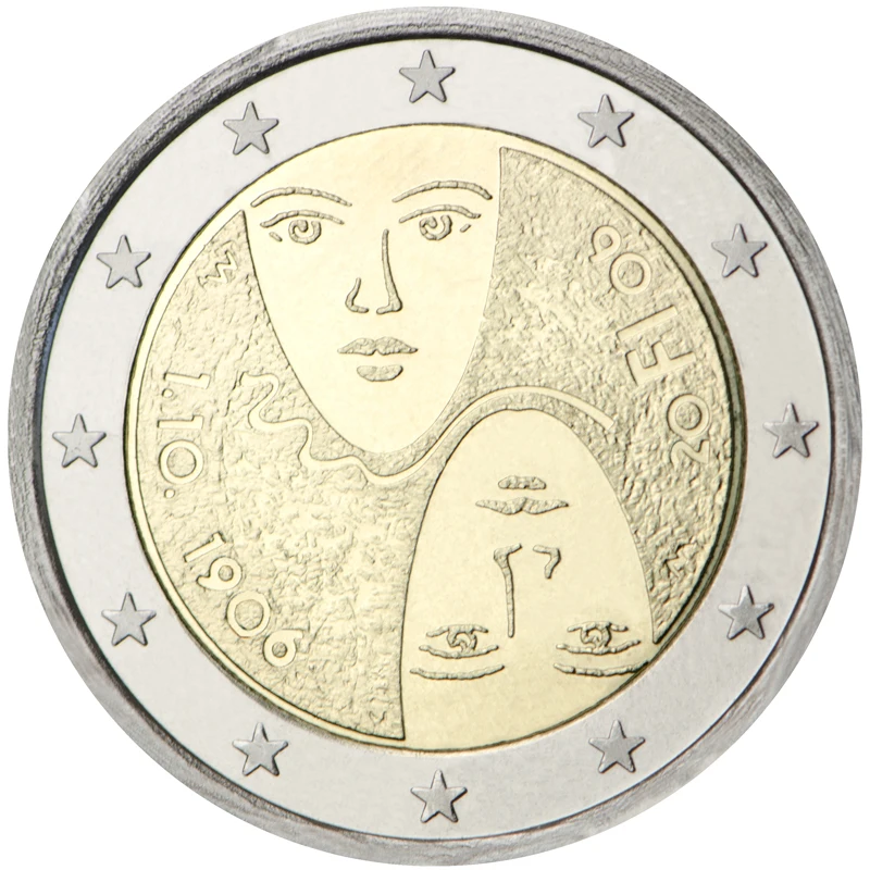 Diritti Di Voto Uguali Della Finlandia 2006 Moneta Commemorativa 2 Euro Unc
