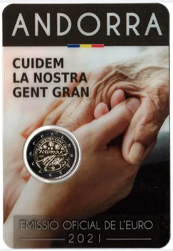 Andorra 2021 Moneta Commemorativa Per Anziani 2 Euro