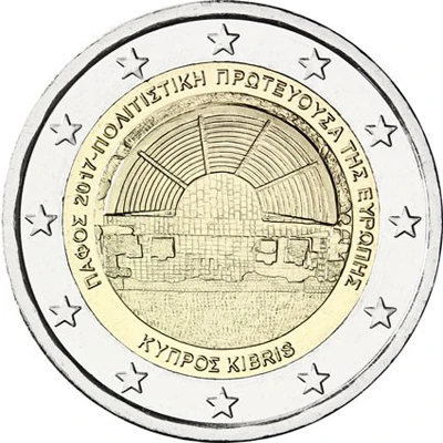 Cipro 2017 Moneta Commemorativa Capitale Culturale Europea-Papus 2 Euro Unc Nuovo Di Zecca