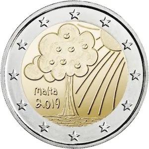 Malta 2019 Moneta Commemorativa Natura E Ambiente 2 Euro Unc Nuovo Di Zecca